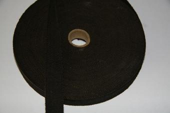 Ribsband/hoedenband bruin 2 cm.