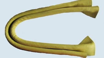 Leren tashengsels geel in 5 lengtes