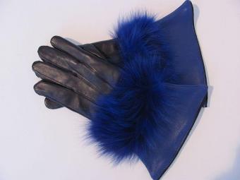 Handschoenen met blauwe kap