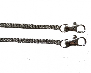 Tasketting met musketons 120 cm lang en breed 7 mm brons