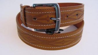 Riem camel bruin met fantasie print