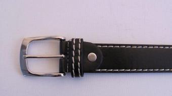 Riem zwart met sierstiksel