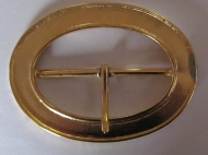 Goudkleurige grote ovale gesp doorvoer 6,5 cm