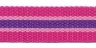 Tassenband 2,5 cm roze gestreept