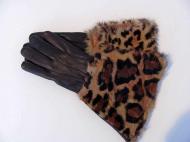 Handschoenen bruin met tijgerprint