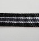 Tassenband zware kwaliteit 3 cm gestreept zwart met grijs