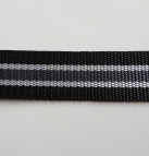 Tassenband zware kwaliteit 3 cm gestreept zwart met grijs