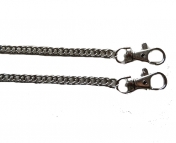 Tasketting met musketons 120 cm lang en breed 7 mm brons
